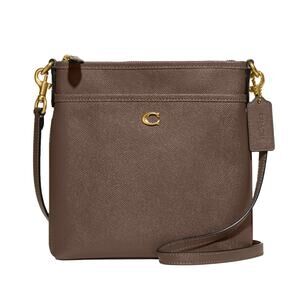 NWT Coach Kitt Messenger Crossbody Bag, Dark Stone, Leather